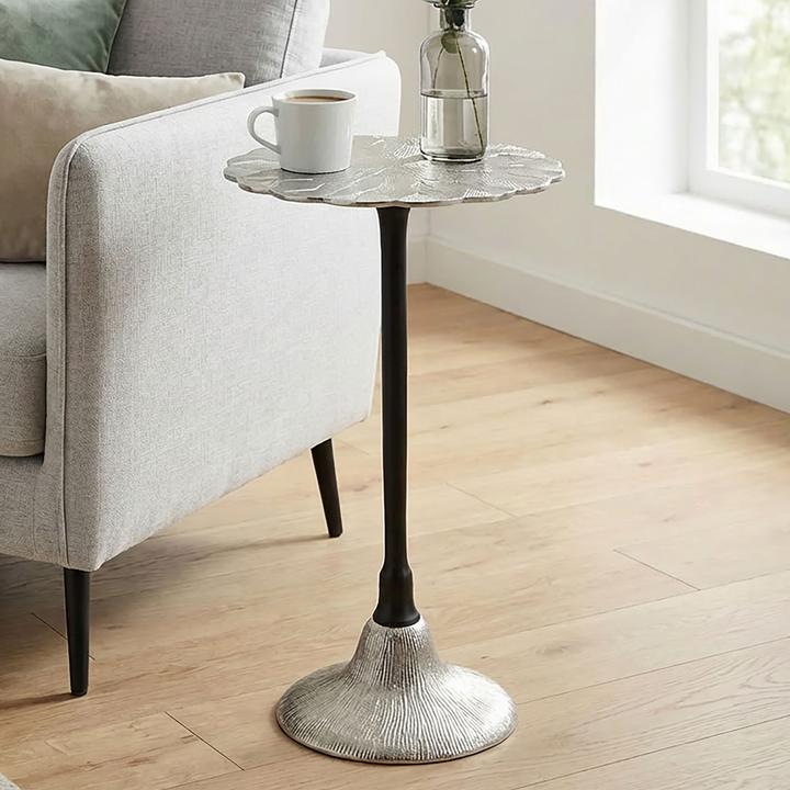 Produktbild FineBuy Beistelltisch Aluminium Anstelltisch Metall Wohnzimmertisch Dekotisch Couchtisch