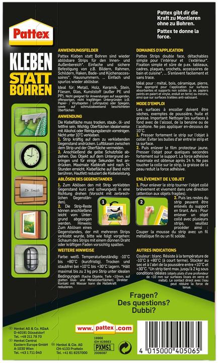 Produktbild Pattex Kleben statt Bohren Klebe-Strips (20 g)