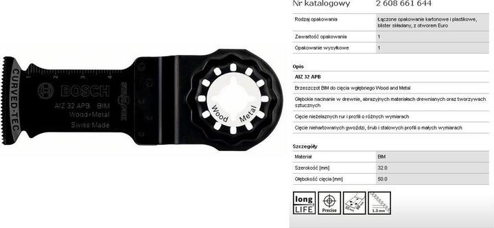 Produktbild Bosch Professional Zubehör BIM Tauchsägeblatt AIZ 32 APB, Wood and Metal, 50 x 32 mm, 1er-Pack