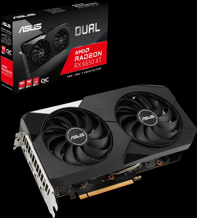 Image du produit ASUS DUAL-RX6650XT-O8G,HDMI,DP,Active (8 Go)