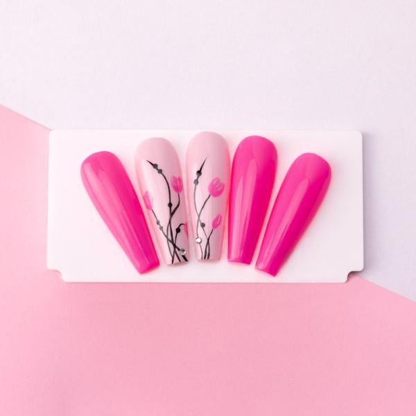 Image du produit Molly Nails Gellack Neon Pink UV/LED (Rose néon, Vernis à ongles effet gel)