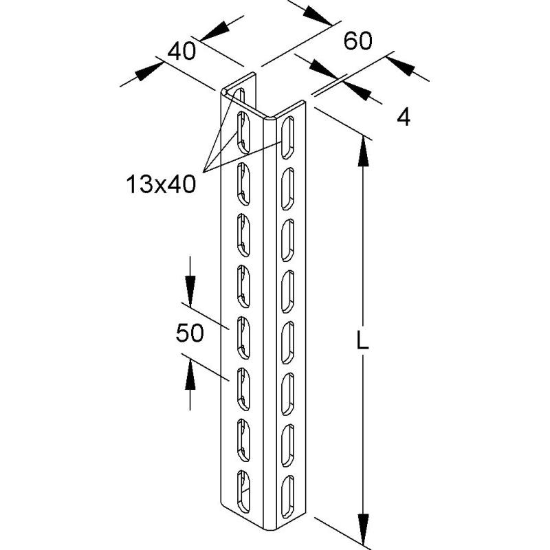 Thumbnail - Niedax NIE U 6040/200 F U-Profil 60x40x200mm feuerverzinkt, Elektronikzubehör + Gehäuse