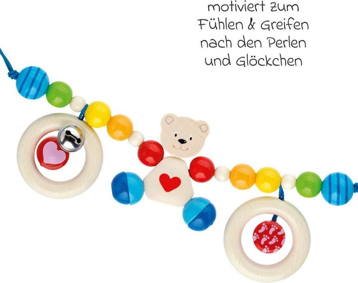 Actual product image Goki Pram Chain Heart Bear with Clips