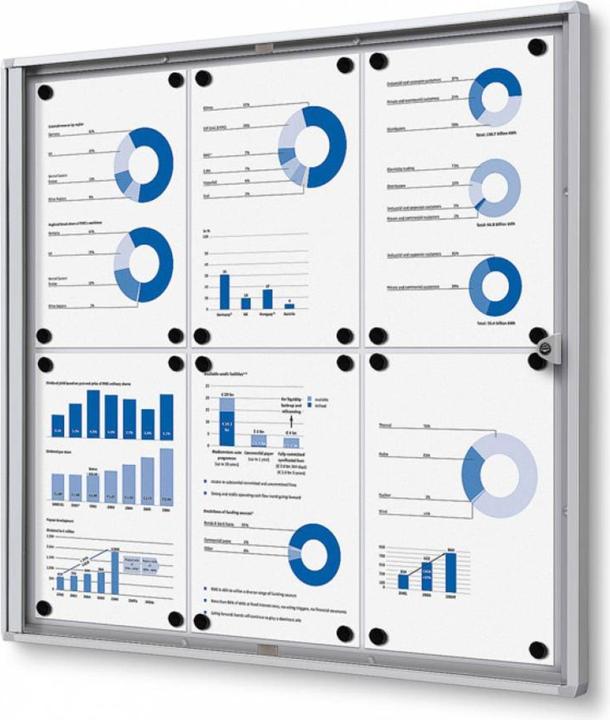Productafbeelding Showdown Displays Showdown® Displays vitrine Economy XS B1 zilver 6x DIN A4 (71.10 x 65.50 cm)