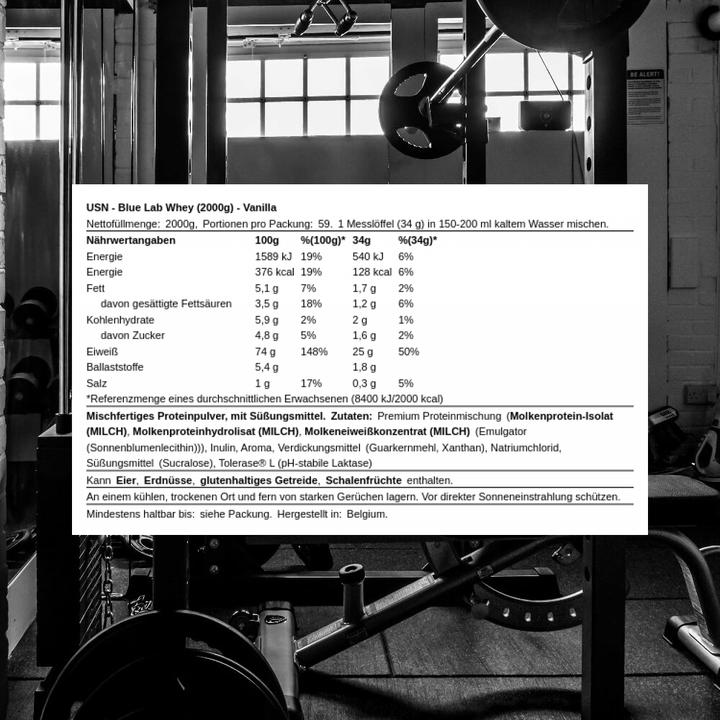 Actual product image USN Blue Lab 100% Whey Protein (Vanilla, 1 x, 2000 g)