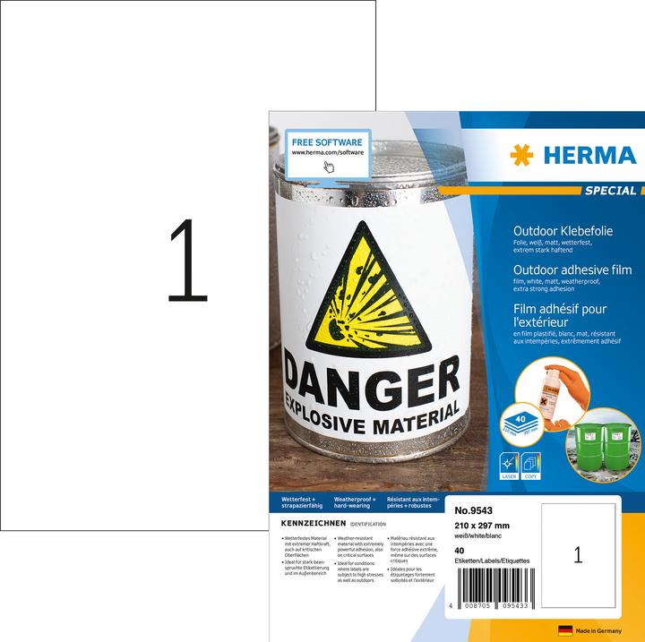 Produktbild HERMA Wetterfeste Etiketten A4
