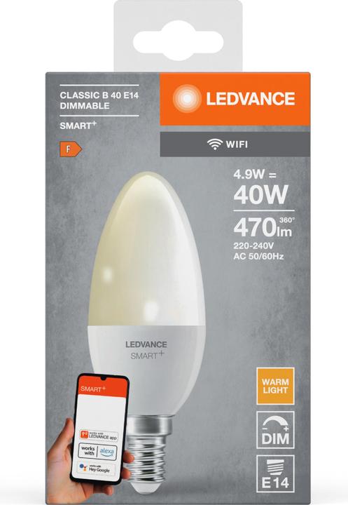 Produktbild Ledvance Smart+ Wifi Candle (E14, 4.90 W, 470 lm, 1 x, F)