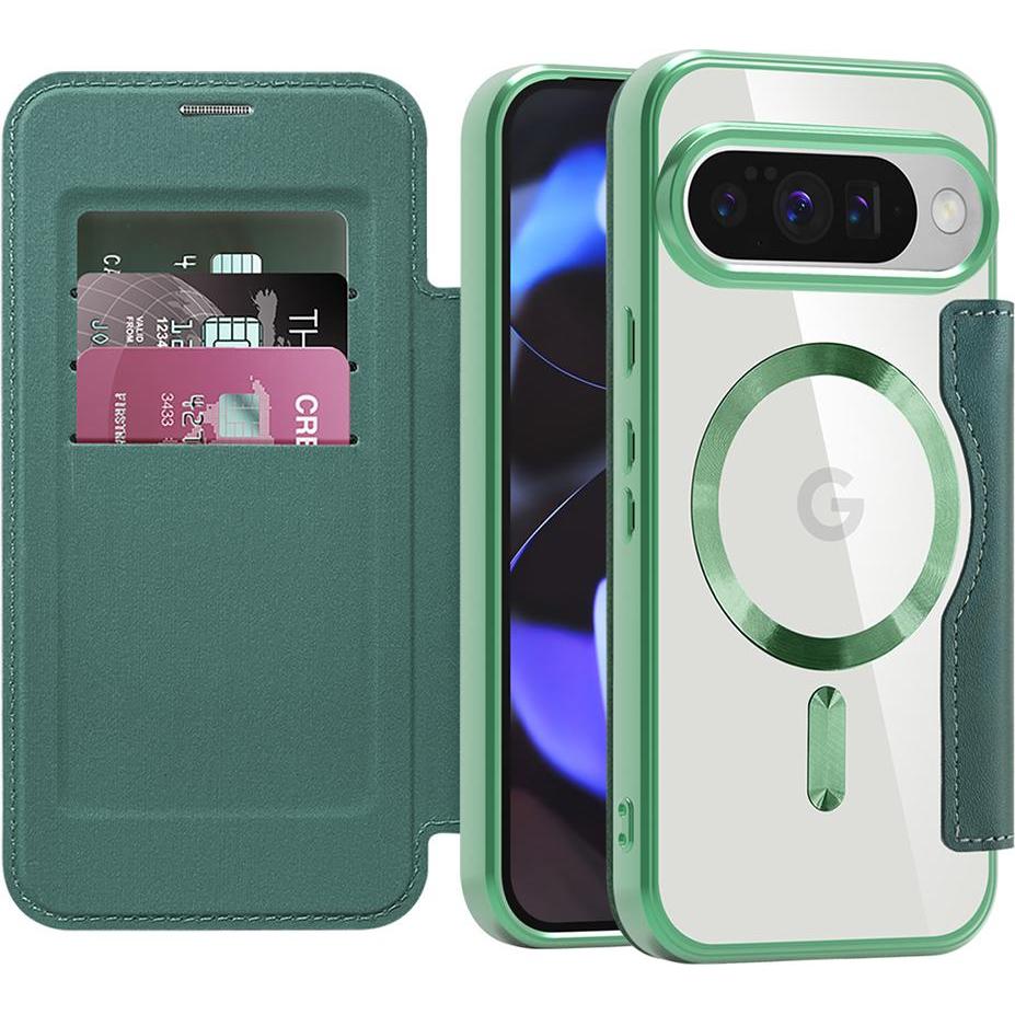 Techsuit - SmartMag Book Case - Google Pixel 10 / 10 Pro - Green (Google Pixel 10, Google Pixel 10 Pro), Cover smartphone, Verde