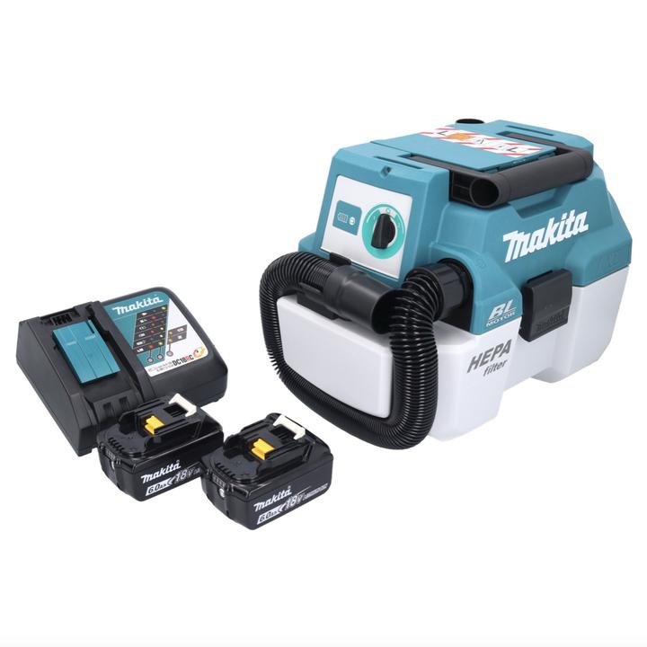 Produktbild Makita DVC 750 LRG Akku Staubsauger LXT 18 V 67 mbar 7,5 l Brushless + 2x Akku 6,0 Ah + Ladegerät (Nass-Trockensauger)
