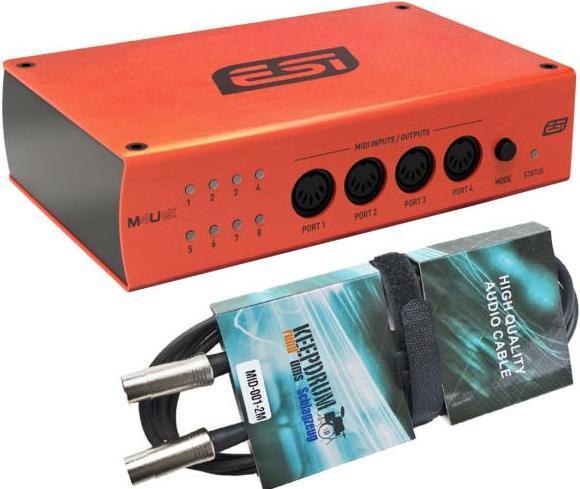 Actual product image ESI M4U eX USB 3.0 MIDI interface with MIDI cable (USB)