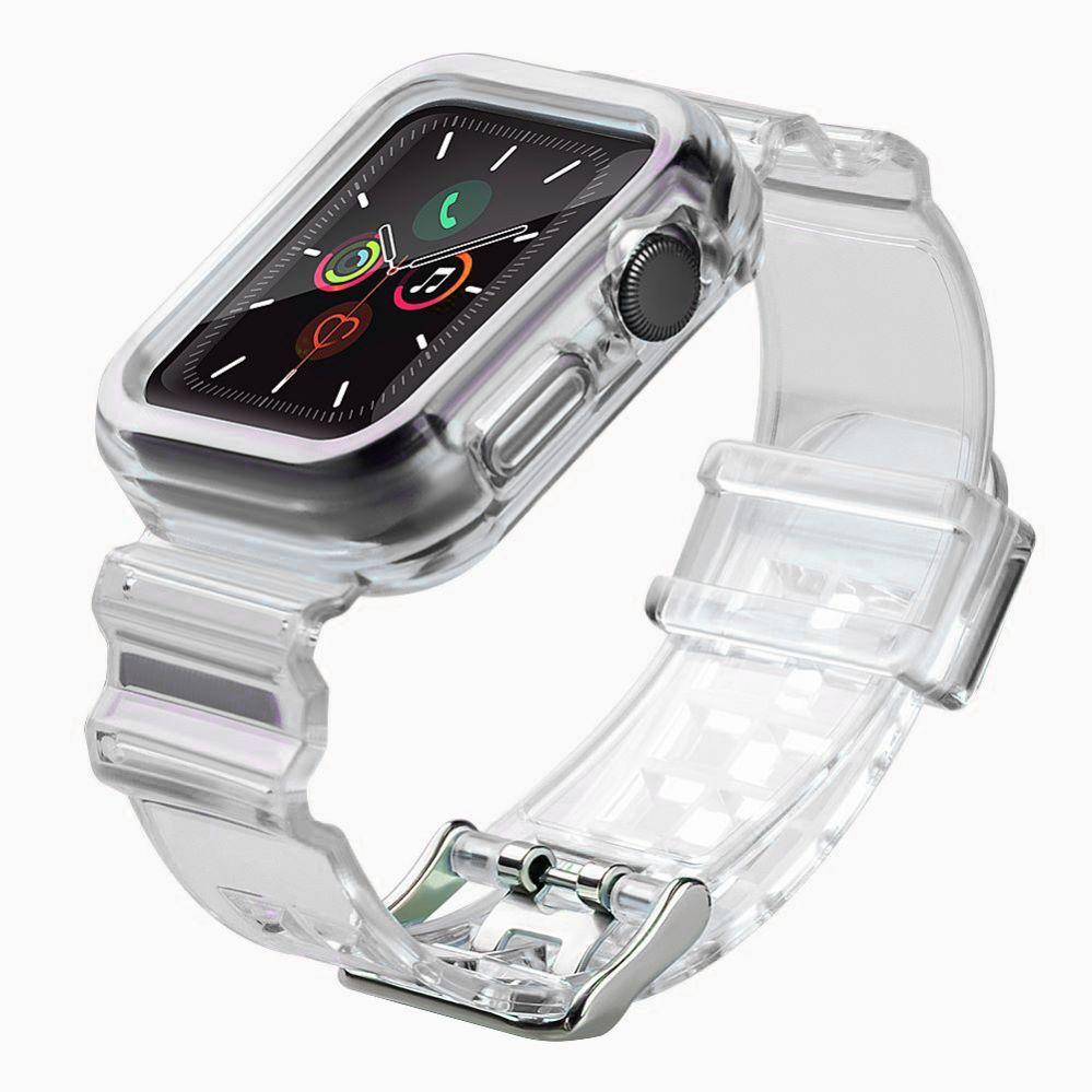 Hurtel Strap Light Set replacement band strap case for Watch 3 42mm / Watch 2 42mm black (TPU, 3, 4), Uhrenarmband, Schw...