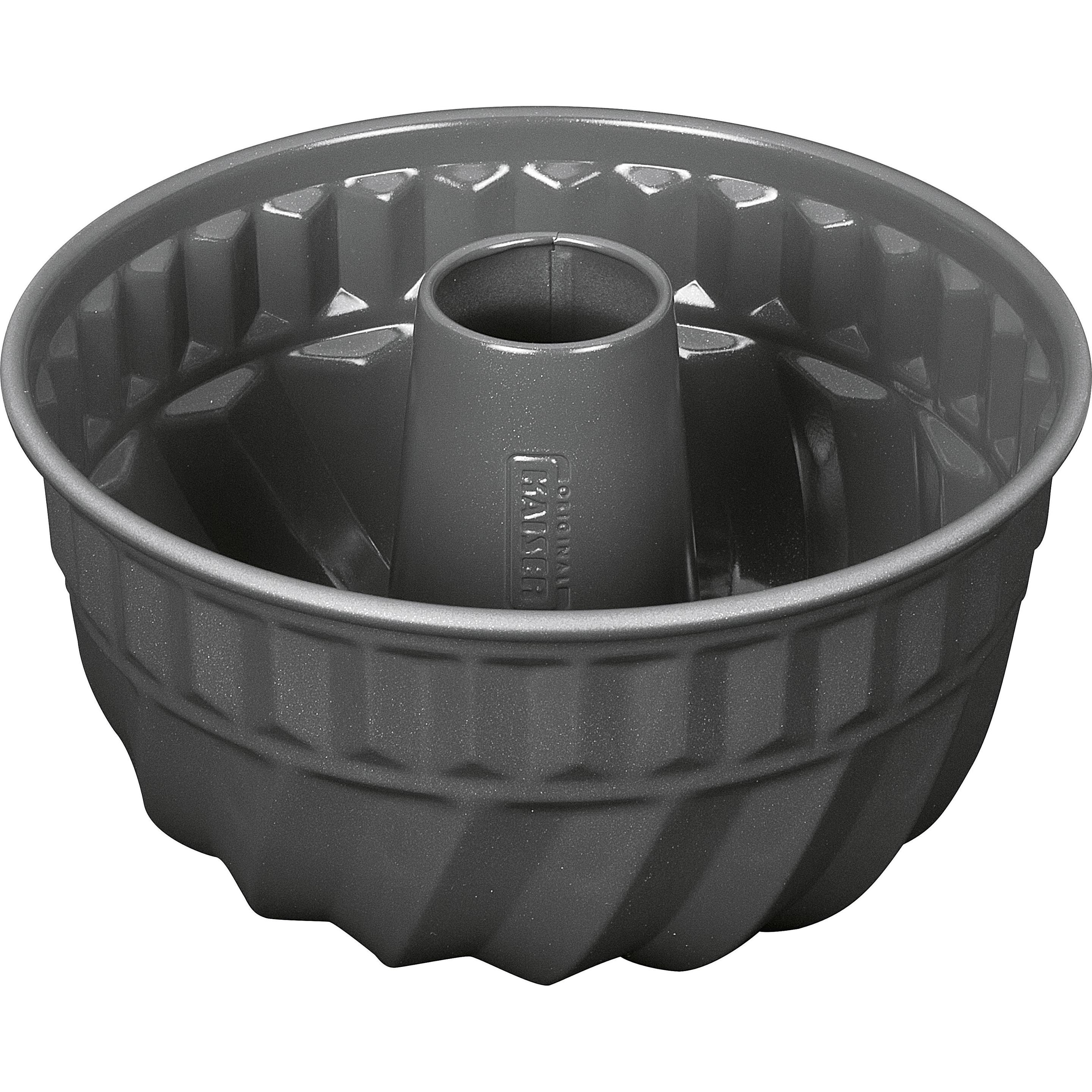 Kaiser Gugelhupfform Bundform 22cm La Forme Plus antihaft schnittfest hoher Rand, Backform, Grau