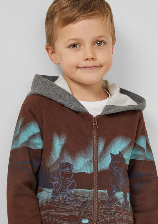 Produktbild s.Oliver Sweatshirt Jacke Kuschelige Kapuzen-Sweatjacke (104, 110)