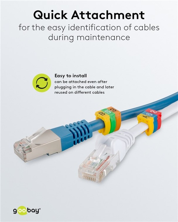 Actual product image Goobay cable marker clips "digits 0-9", for cable diameters up to 6 mm, 6 mm