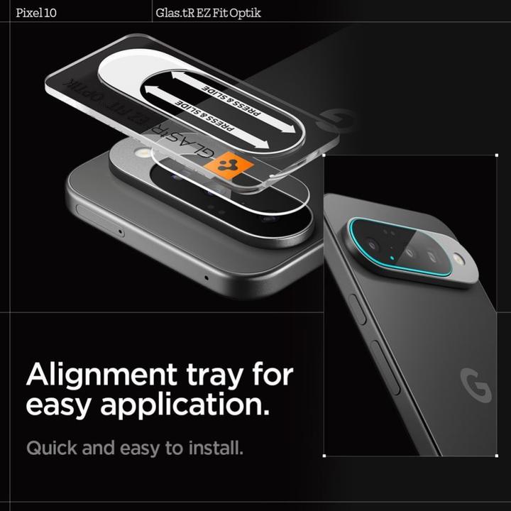 Produktbild Spigen - Optik.tR Camera Glass (2 pack) - Google Pixel 10 - Crystal Clear (2 Stk., Google Pixel 10)