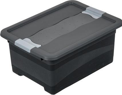 keeeper Boîte de rangement "eckhart", 12 litres, graphite/gris avec couvercle, couvercle avec fermeture (12 l)