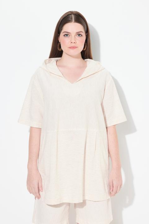 Produktbild Ulla Popken Blusen-Tunika, Eggshape, Kapuze, Halbarm (58)