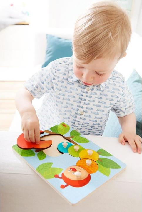 Productafbeelding Haba Grijpende puzzel rups Mina (6 onderdelen)