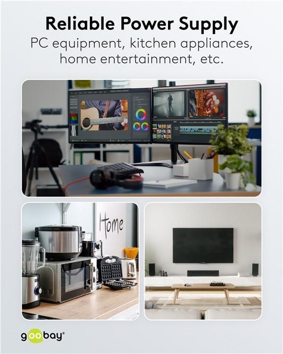 Actual product image Goobay Power strip (6x, CEE 7/3, 1.40 m)