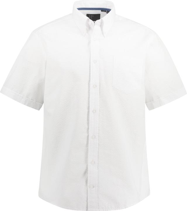Immagine prodotto JP1880 Camicia di seersucker dalla vestibilità moderna con mezze maniche, colletto button-down e righe (6XL)