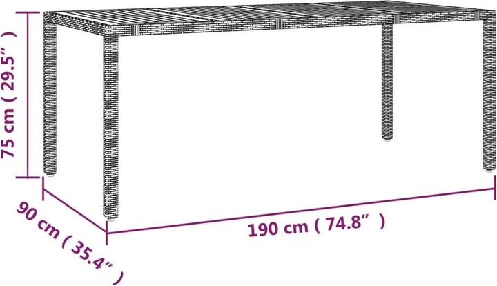 Produktbild vidaXL Garten Essgruppe (190 x 90 x 75 cm)