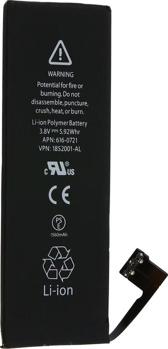 Actual product image Clappio 1500 mAh replacement battery for Apple iPhone 5S