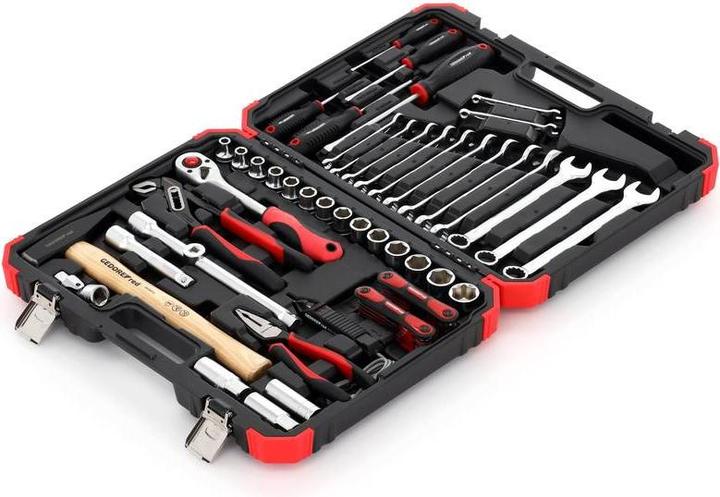 Actual product image Gedore Red Combination ratchet open-end wrench set reversible. metric 5 pieces (19 mm, 8 mm, 15 mm, 7 mm, 10 mm)