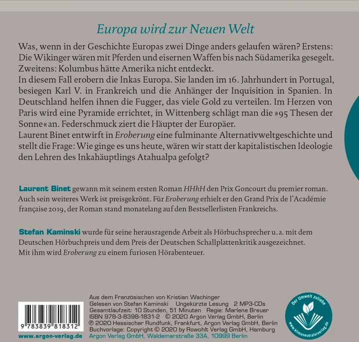 Actual product image Conquest (Laurent Binet, Kristian Wachinger, Stefan Kaminski, German)