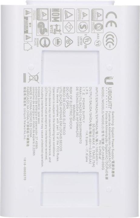 Actual product image Ubiquiti U-POE-AF (802.3af (PoE), 15.30 W)