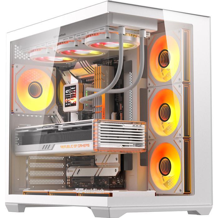 Darkflash Tech DarkFlash C280 computer case (white) + 7 fans, Case PC