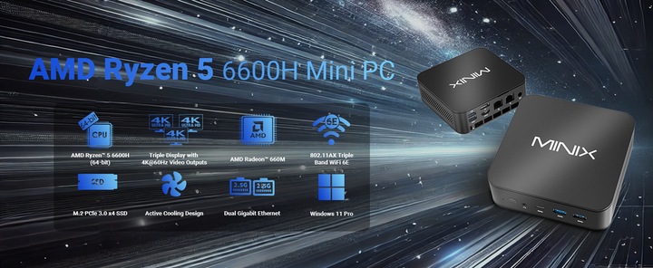 Immagine prodotto Minix NR660 (AMD Ryzen 5 6600H, 16 GB, 512 GB)