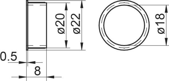 Produktbild Mega Toleranzhülsen für Drückerführungen (Türgriff)