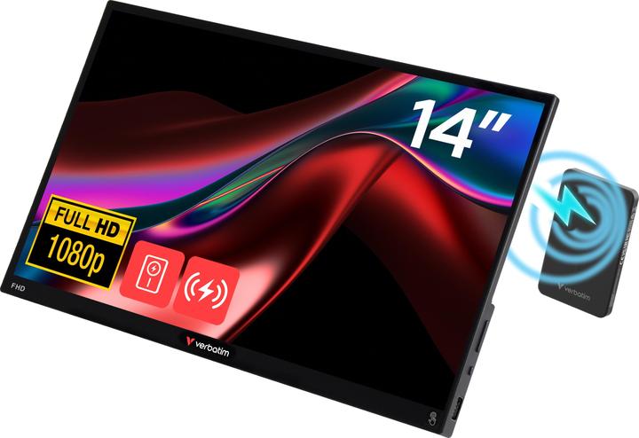 Image du produit Verbatim Moniteur tactile portable 14" sans fil, banque d'alimentation incluse (1920 x 1080 pixels, 14")