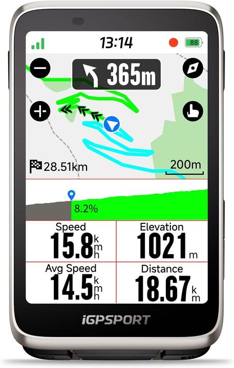 iGPSport BiNavi Touch Screen GPS Cycling Computer Grey