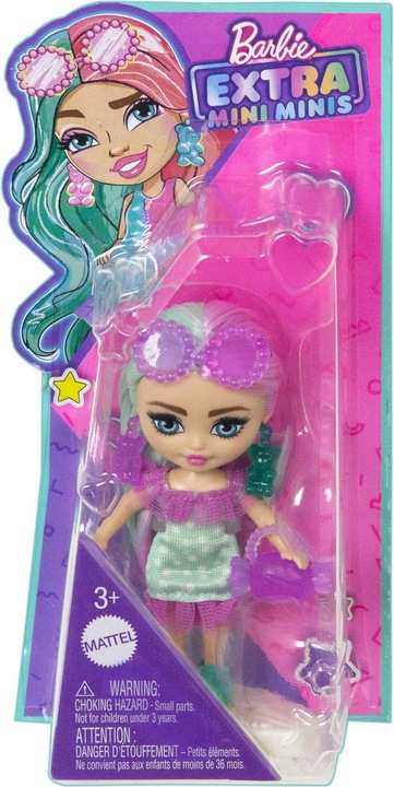 Immagine prodotto Barbie Bambola, Extra Mini con capelli rosa e menta