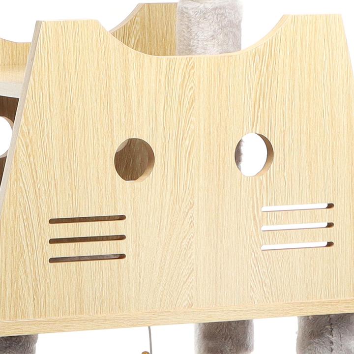 Actual product image Fudajo Scratching post (126 cm, Light wood and grey plush)