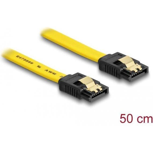 Thumbnail - Delock SATA-3 Kabel: 50cm, Metall Clip,gelb, Interne Kabel (PC)