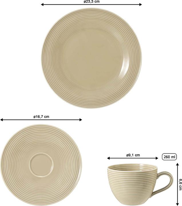 Image du produit Seltmann Weiden service à café Beat beige sable uni 18 pièces (18 pièce(s))