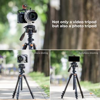 Immagine prodotto K&F Concept K234A0 Videostativ mit 3D-Kopf und Telefonhalter
