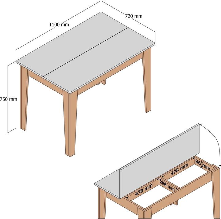 Produktbild Hanah Home Kiev Walnut Travertine Kitchen Table (72 x 110 x 75 cm)