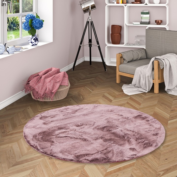 Actual product image Pergamon Luxury Super Soft Fur Rug Plush Round (80 x 80 cm)