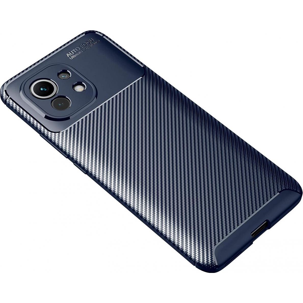 Thumbnail - Screenguard Xiaomi Mi 11 Hülle Carbon Design TPU Case (Xiaomi Mi 11i), Smartphone Hülle, Blau