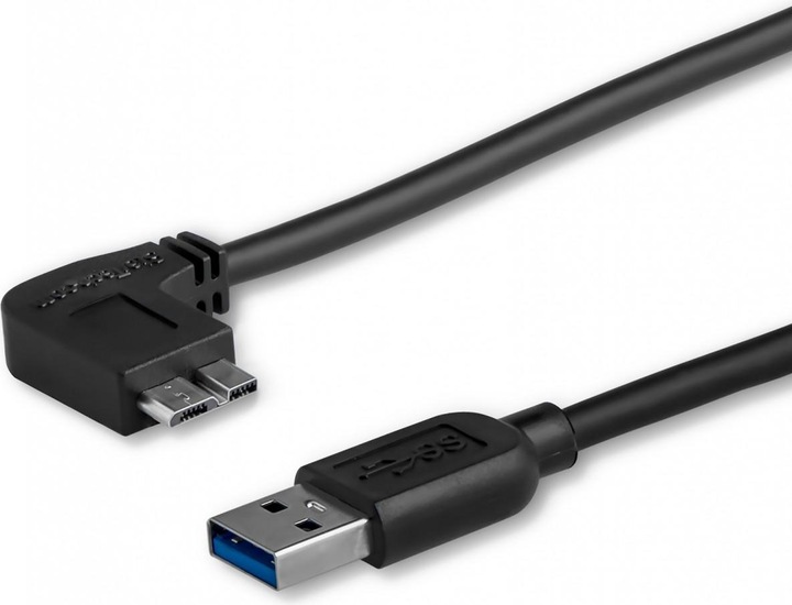 StarTech 50cm Slim Micro USB 3.0 cable left angled - USB 3.1 Gen 1 (5 Gbit/s) connection cable (0.50 m, USB 3.2 Gen 1)
