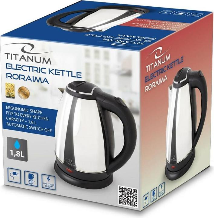 Produktbild Esperanza Titanum TKK102S Wasserkocher 1 8L 1800W Inox Silber (1.80 l)