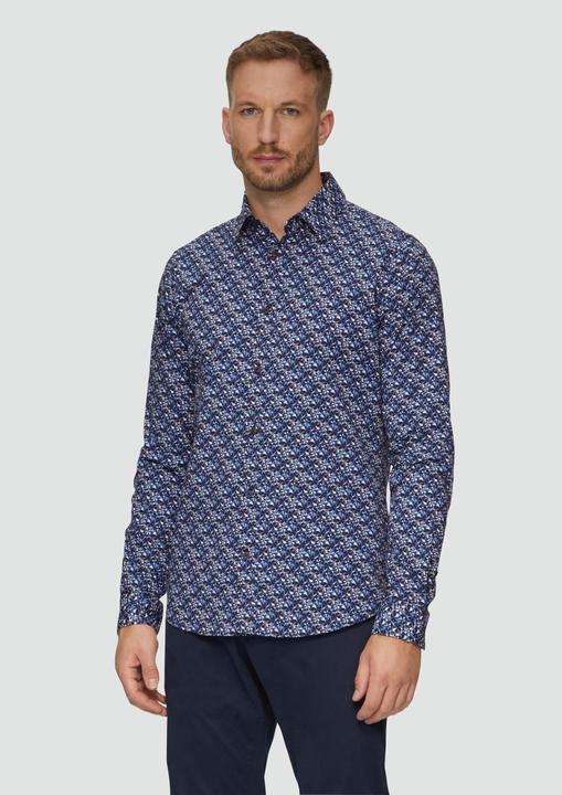 Immagine prodotto s.Oliver Hemd Slim Fit: Popeline-Hemd mit All-over-Print (S)