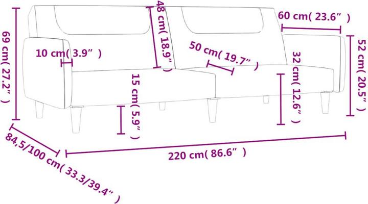 Produktbild vidaXL Schlafsofa (2-Sitzer)