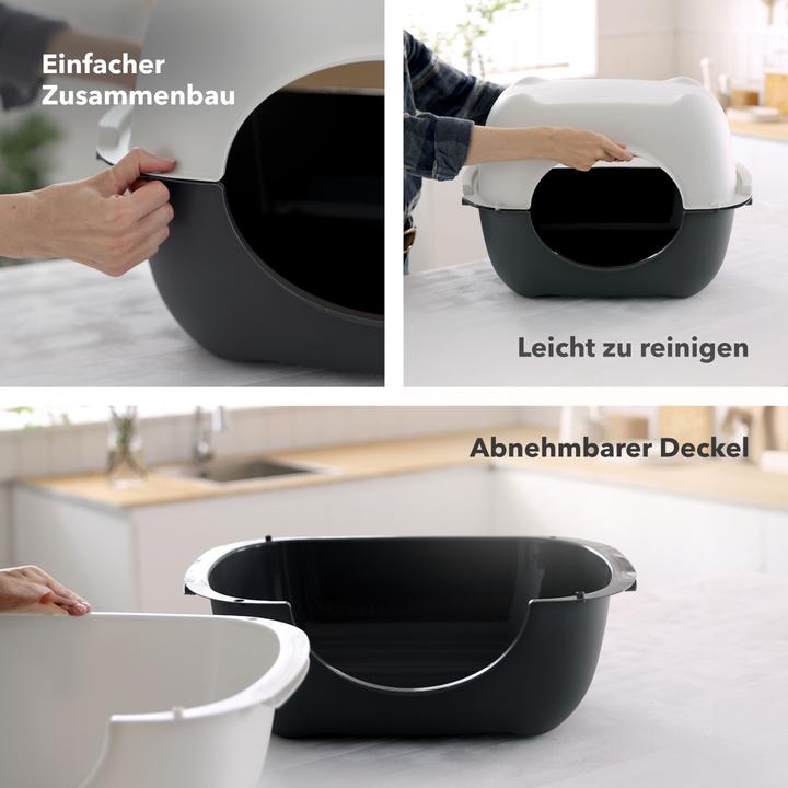 Actual product image Rotho Set Katzentoilette 3 Tlg. BELLA farbig sortiert (Cat litter box closed)