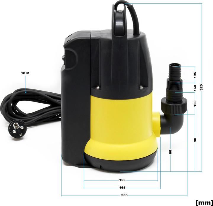 Immagine prodotto Wiltec Pompa per acque reflue con 7000l/h, 400W e 7,5m di prevalenza, gestisce inquinanti fino a Ø5mm (Pompa per acque cariche)