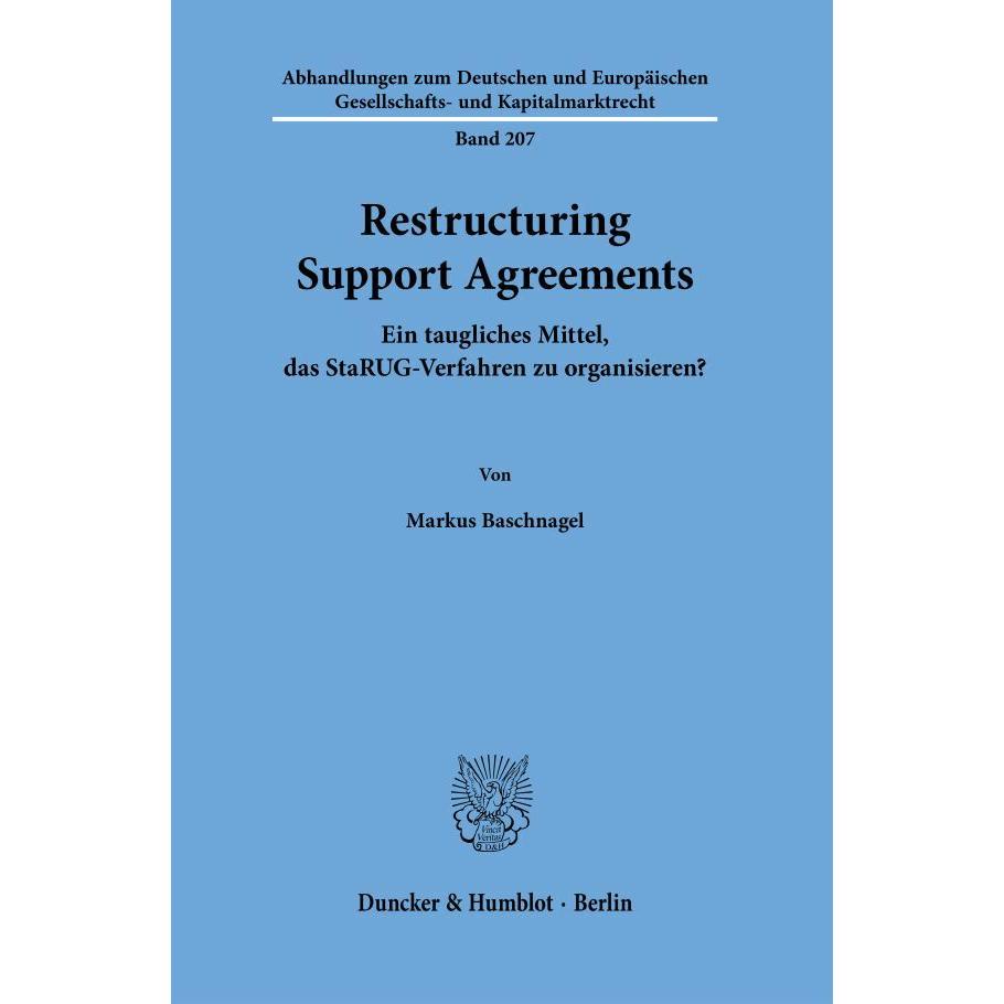 Thumbnail - Restructuring Support Agreements, Fachbücher von Markus Baschnagel