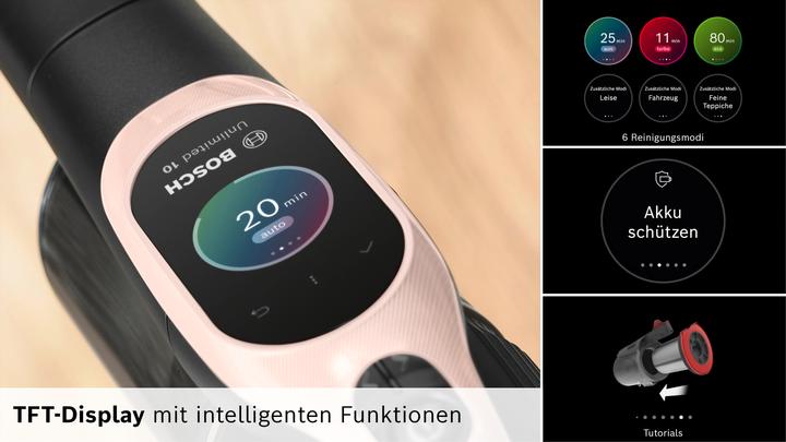 Image du produit Bosch Hausgeräte Aspirateur sans fil avec technologie MicroClean, batterie 4,0 Ah et éclairage LED